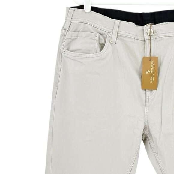 Elliot Mulryan Men's Stretch Flat Front Straight Leg Grey Chino Pants 38x32 NWT - Picture 6 of 12